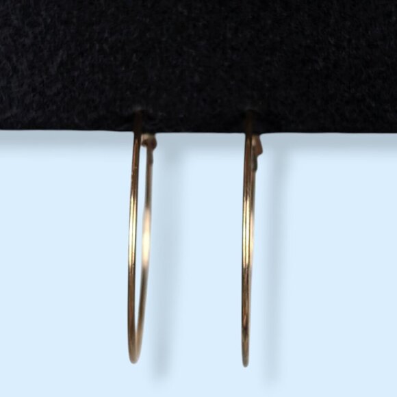 (2/$20) Large Gold Tone Metal Hoops - Picture 2 of 6